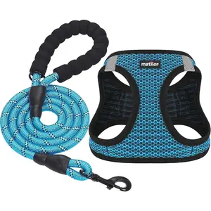 Dog Harness Step-in Breathable Puppy Cat Dog Vest Harnesses for Small Medium Dogs Blue