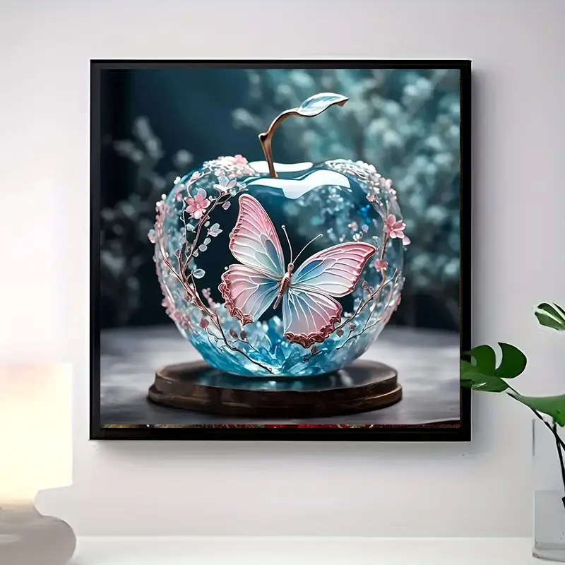 Apple Landscape Diamond Painting Kit, Adult Art Craft Set, Frameless DIY 5D Diamond Art, Home Decor, Perfect Gift for Holidays