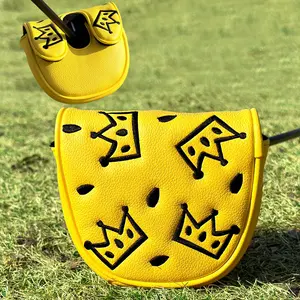 Df3 Series Golf Putter Covers with Cheese Crown Embroidery, Strong Magnetic Closure for Ultimate Protection, Perfect Gift for Golf Enthusiasts, Golf Accessories