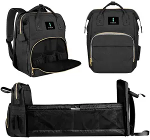 Baby Diaper Bag Backpack with Changing Station & Bassinet | Waterproof Large Capacity Travel Baby Bag for Mom & Dad