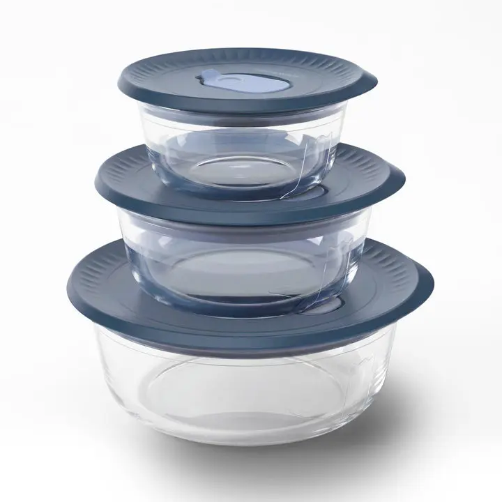 Tupperware Voila™ Glass Round Food Storage | Set of 3