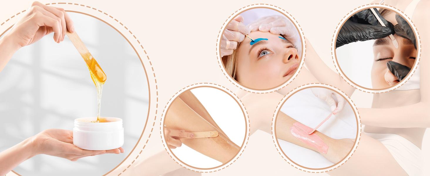 4 Style 500 Pcs Waxing Sticks Assorted Wax Applicator Sticks For Body Legs Face With Small Medium Large Sizes Wood Popsicle Sticks For Waxing Or Wood Craft Sticks