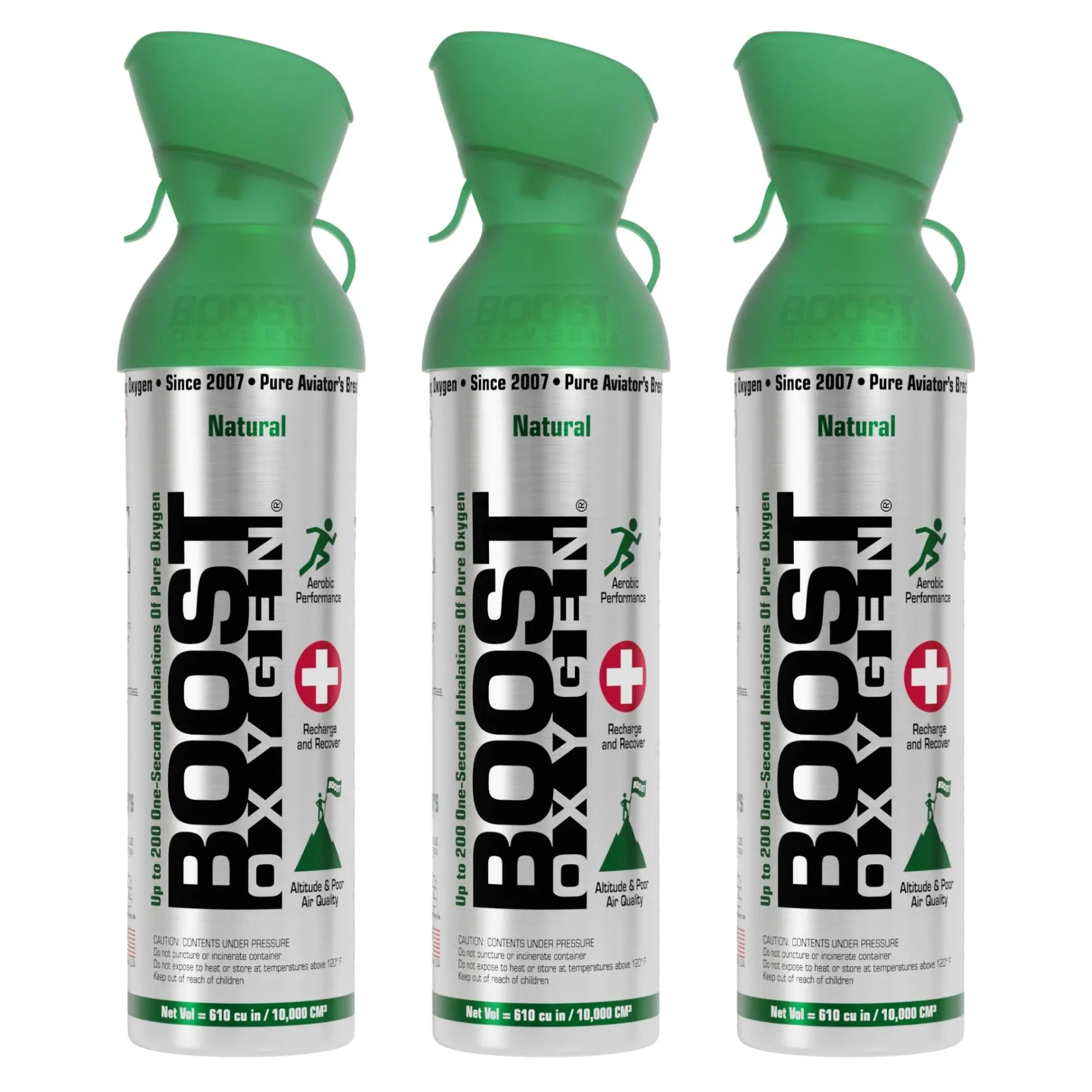 3 Pack Large 10L Boost Oxygen Natural Portable Pure Canned Oxygen, Flavorless