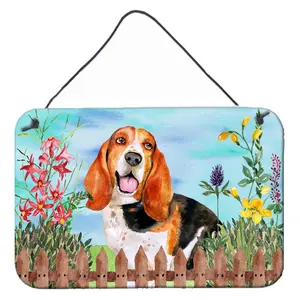 Carolines Treasures CK1266DS812 Basset Hound Spring Wall or Door Hanging Prints, 8 x 12 in.