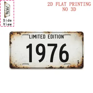 1pc Retro 1976 Sign | 2D Flat Printing, Wall Decor, Reusable, Vintage Style, Rustic Farmhouse Design, Ideal for Man Cave, Bar, Garage, Cafe, Living Room, Garden Decor, Birthday Gift, Festival Decor, Memorial Day, Era Celebration