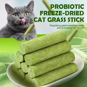 Cat Grass ﻿Sticks for Cats, Cat grass treats Natural Chicken Flavored Cat Grass ﻿Sticks for Teeth Cleaning and Hairball removal Remedy cat grass treat hairball control snack stick hair ball oral health