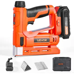 VEVOR Electric Nail Gun, 2-in-1 Staple Gun Brad Nailer, 18 Gauge 5/8 inch, Stapler Brad Nailer with 1000 Pcs Staples and 1000 Pcs Brad Nails, Non-Slip Rubber Grip, for Woodworking and DIY ProjectsVEVOR Super Brand Day