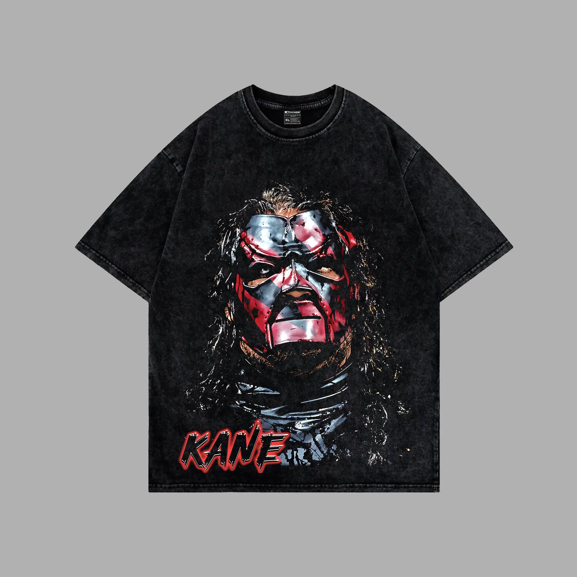 Kane - The Big Red Machine 1 Side WWE Legend Premium Wrestling Acid Washed 100% Cotton T-Shirt Team Hellfire, Brothers of Destruction Fans Shirt, WWE Fans Shirt, WWE Event Outfit