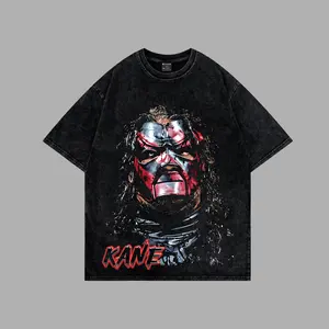 Kane - The Big Red Machine 1 Side WWE Legend Premium Wrestling Acid Washed 100% Cotton T-Shirt Team Hellfire, Brothers of Destruction Fans Shirt, WWE Fans Shirt, WWE Event Outfit