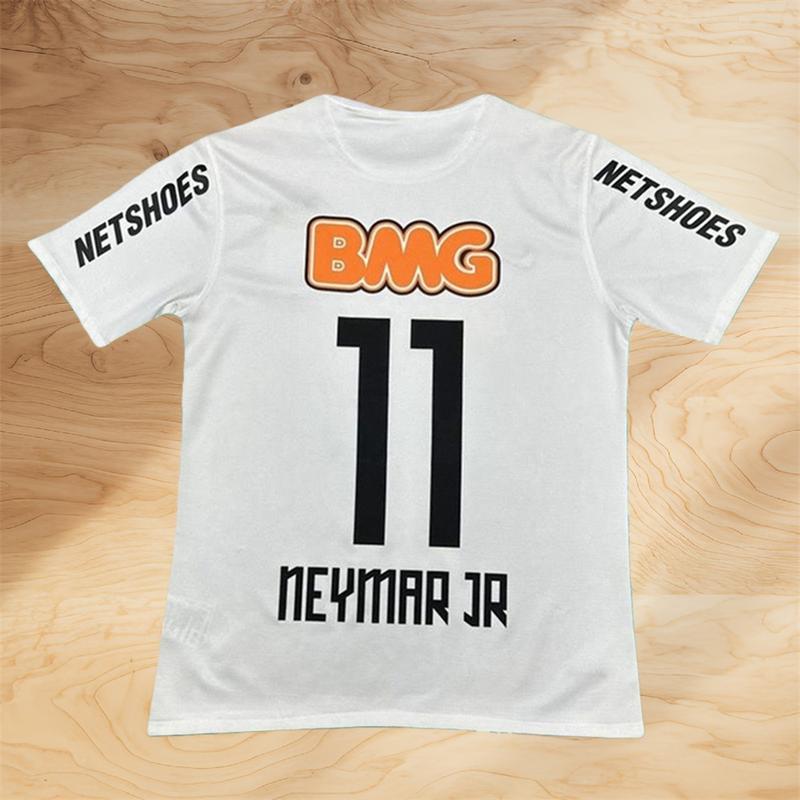 2012 2013 Home White Retro No.11 Neymar Short Sleeved Soccer Jersey