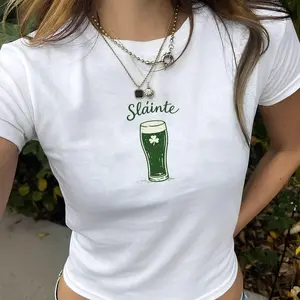 Sláinte Guinness Baby Tee, Leprecunt Babytee, Patricks Day Babytee, Vitamin G Top, Day Drinking Tee, Y2k Baby Tee, Kiss Me Im Irish