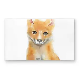 Begin Home Decor C1ROAR35MDJ9U9 3 x 5 ft. Watercolor Baby Fox - Orange Outdoor Rectangle Area Rug for Home Decor
