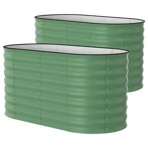 [fathers day gift]2026 New New Upgraded 1Pc Color Steel 0.6Mm Oval Garden Planting Bed for Home Patio Garden Decor