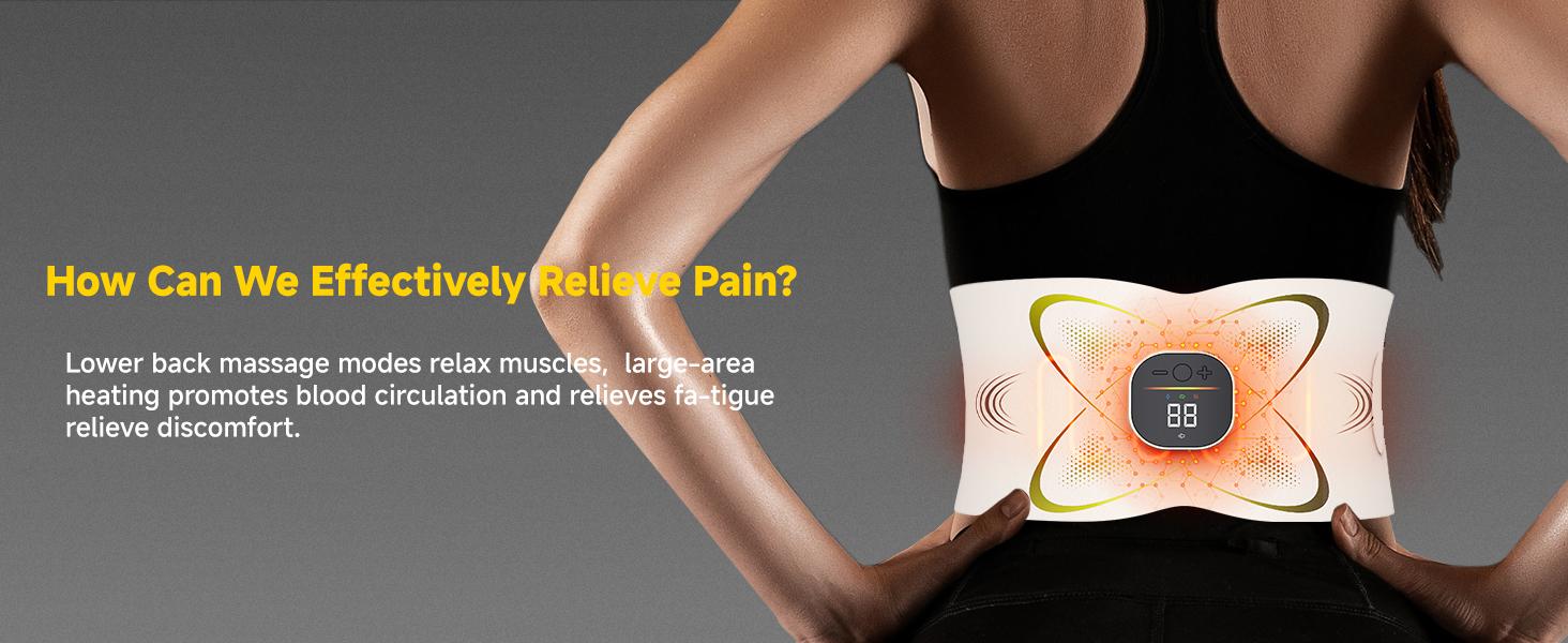 EMS Waist Comfort Belt with Warming Function Daily Support Intelligent Heating Massage Abdominal Belt 3 Heat Levels 6 Modes Thoughtful Gift for Men Women