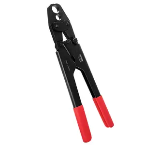VEVOR PEX Crimping Tool, Dual Head Combo PEX Crimper Tool for 1/2" and 3/4" PEX Copper Crimp Rings, Compact Plumbing Crimp Tool with Go/No-Go Gauge, Well-Polished Jaw, Meets ASTM F1807 Standards