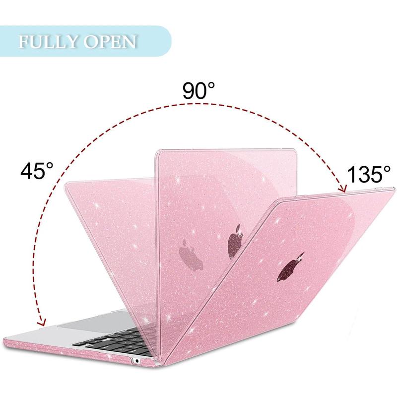 Glitter Clear Case Compatible with MacBook Air 13 inch 2025 2024-2022 M4 M3 M2 (Model A3240 A3113 A2681), Sturdy Hard Shell with Keyboard & Screen Cover for MacBook Air 13.6", Glitter Clear Case Compatible with MacBook Air 13 inch 2025 2024-2022 M4 M3 M2 (Model A3240 A3113 A2681), Sturdy Hard Shell with Keyboard & Screen Cover for MacBook Air 13.6",