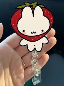Cute Bunny Rabbit Retractable ID Badge Reel - Kawaii Miffy Badge Reel / Doctor / Nurse/ Teacher / Medical Worker / Coworker Badge Reel Unique Gift for Nursing Students