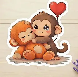 Baby Punch Monkey Sticker, Abandonment Monkey, Little Money Big Love Sticker, Laptop Water Bottle Decal Sticker
