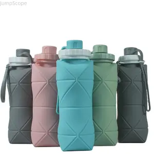 Collapsible Silicone Water Bottle - BPA-Free, Leak-Proof, Foldable for Travel, Gym & Outdoor Activities