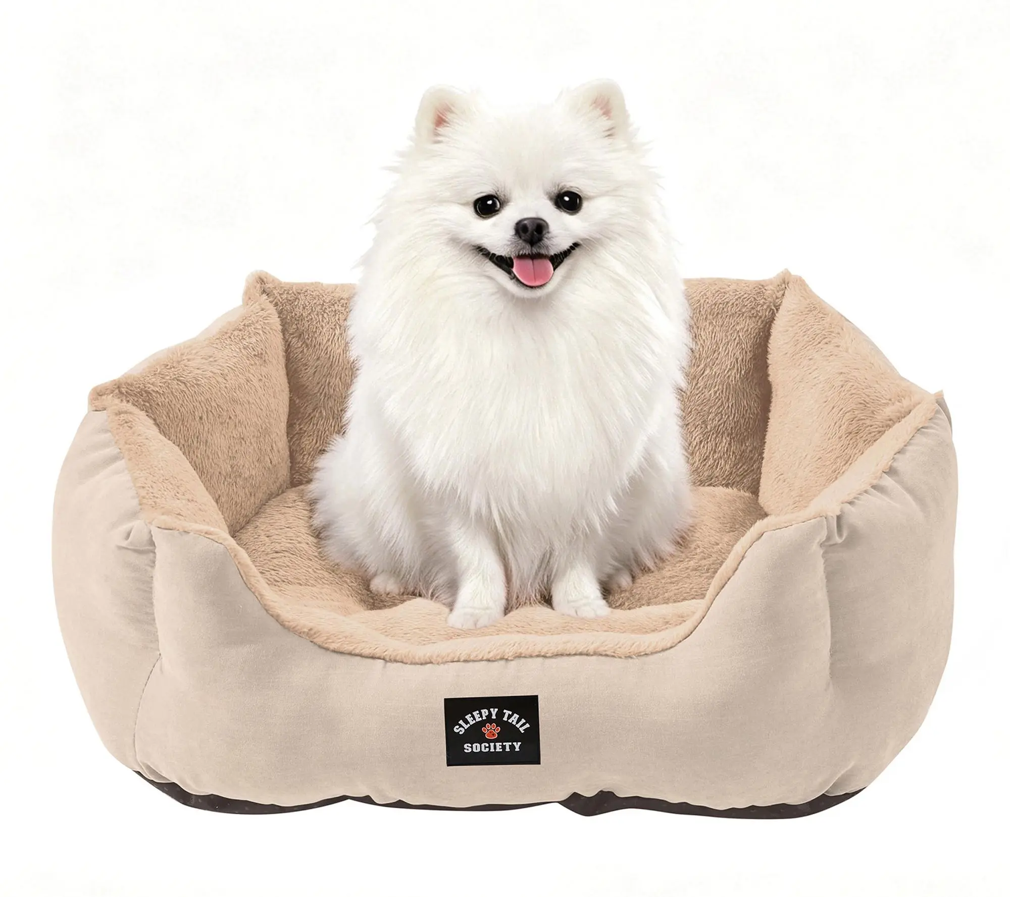 Sleepy Tail Society Small Peaches Cuddler Pet Bed