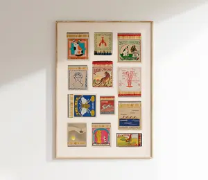 Matchbox print | Wall art | Matches | Matches print | Matchbox art | Vintage art