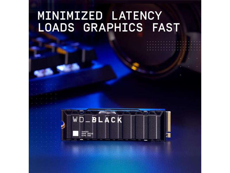 WD_BLACK 2TB SN850X NVMe Internal Gaming SSD Solid State Drive with Heatsink - Works with Playstation 5, Gen4 PCIe, M.2 2280, Up to 7,300 MB/s - WDS200T2XHE