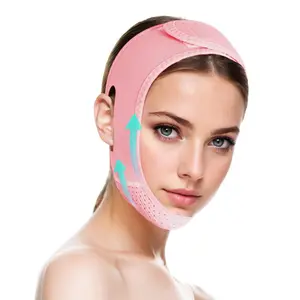 Pink Medium V-Line Lifting Sleeping Chin Strap - Women's Jawline Trainer, Facial Beauty Device, Skin Care Tool with Smoothening Effect