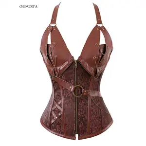 CHENGDEFA Women's Gothic Steampunk Corset Bustier Waist Cincher Underbust Corset Vest Tank Top 8105-live1