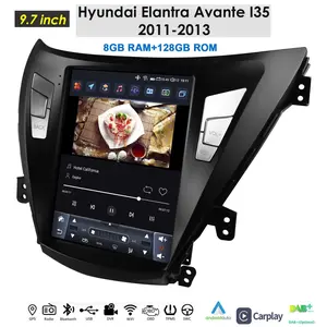 2DIN Car Stereo for Hyundai Elantra Avante I35 2011-2013 Android 14 9.7 Tesla Style Player Auto Radio Multimedia GPS Carplay QLED Bluetooth Navi Wifi