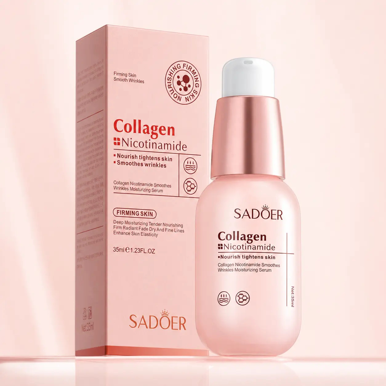 Collagen Niacinamide Serum, Lightweight Moisturizing Face Serum, Smooth Texture, Daily AM PM Skincare Routine
