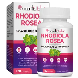Rhodiola Rosea Vegetarian Capsules - Adaptogenic Herb - Brain, Stress & Mood Support - Non-GMO, 120 Count