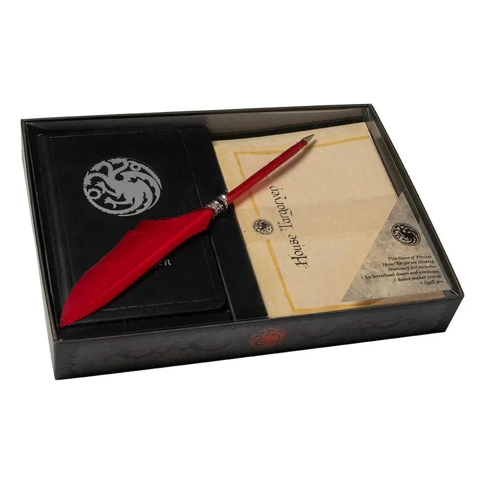 Game of Thrones House Targaryen Desktop Stationery Set with Pen, Includes Display Box, Letterhead, Writing Tools
