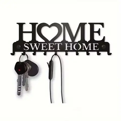 Elegant Durable Stable Metal Wall-Mount Key Holder - Home Organizer Storage Rack with Styled Key Hooks, Decor-Ready Hook for Those Who Value Functionality and Aesthetics, Enhancing the Entryway