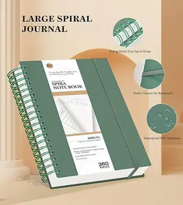 Spira Large Spiral Journal 360 Pages College Ruled Notebooks Lined Thick Journals for Women Men B5 Big Spiral Notebooks with 100GSM Paper Spiral Bound Journal for Writing Work School Green 7.6"x10"