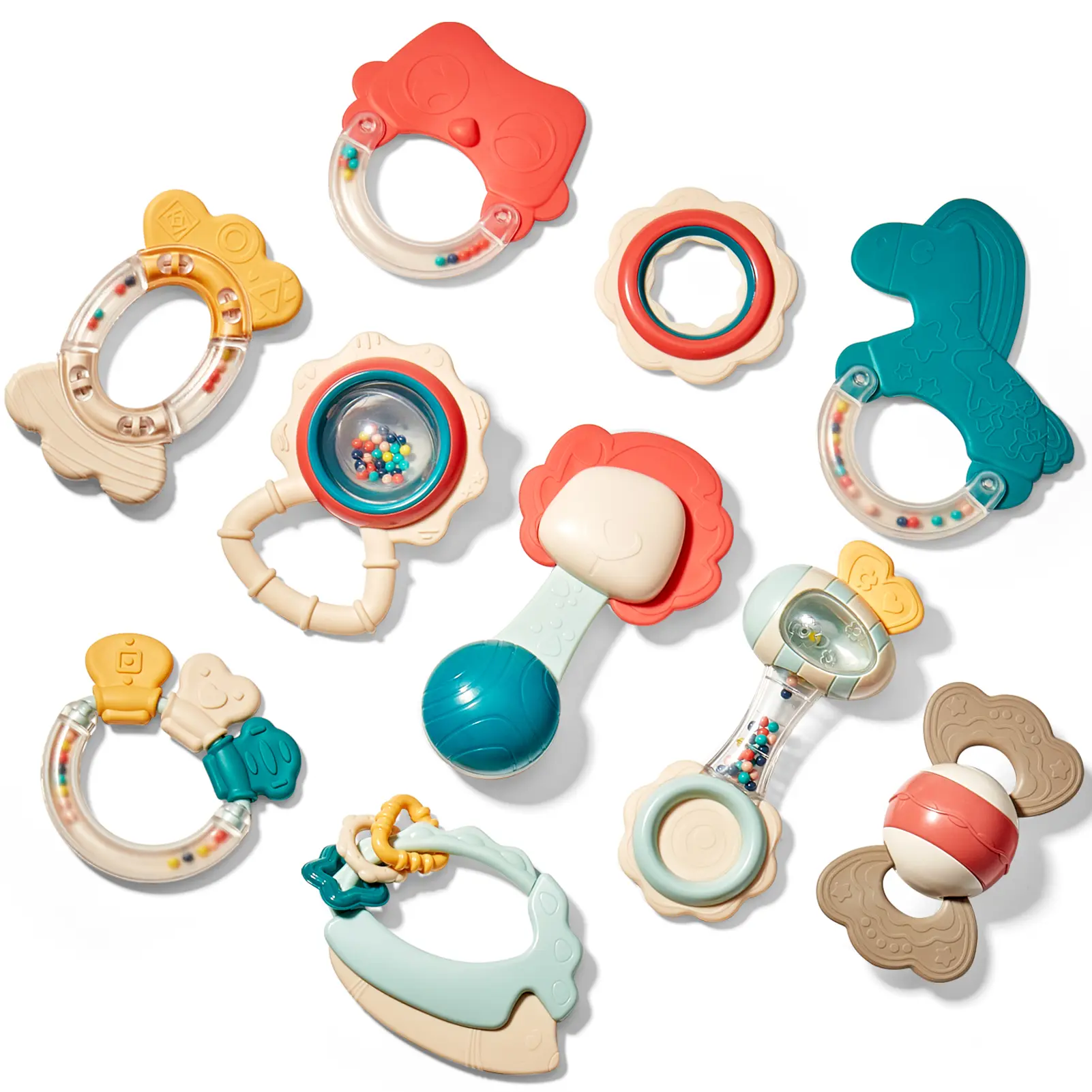 hahaland Baby Rattle Teether Baby Toys 0-6 Months -  Infant Baby Toys 6-12 Months, Teething Toy 3-6 Months, Montessori Baby Gifts Easter Basket Stuffers Pacifier Pacifierclip Nursery Essentials