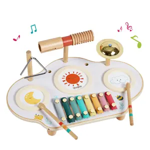 Twefex Kids Drum Set - 9 in 1 Baby Drum Set for Toddlers - Montessori Musical Instruments Toy for Babies - Wooden Xylophone Musical Toys for Boys and Girls