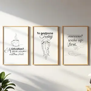 Funny Motivational Posters, Minimalist Printable Wall Art Set, Coffee Quotes, Sarcastic Humor  , Home Office Decor