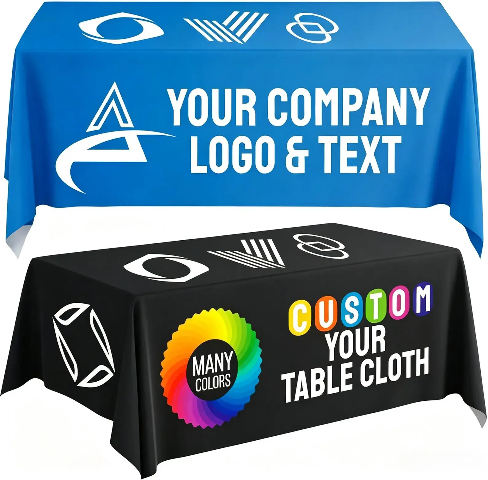 Custom Table Cloth with Business Logo Text, 4FT Personalized Rectangle Tablecloth for Trade Show Events, Birthday Wedding Anniversary Party Decor, summerwins