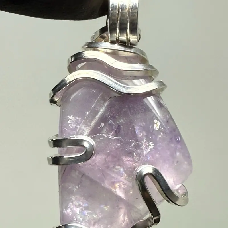 Auralite 23 Sterling Silver PENDANT Natural Crystal Artisan Crafted Unique Design