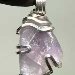 Auralite 23 Sterling Silver PENDANT Natural Crystal Artisan Crafted Unique Design