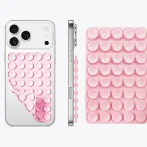 Silicone Suction Cup Phone Stand, Waterproof Adhesive Base, Universal Finger Grip for Selfies and Videos, Stable Vacuum Phone Holder, Multifunctional Phone Stand