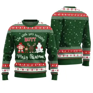 Funny We Wish You Nothing Butt Merry Christmas Sweater – Ugly Xmas Pullover for Men & Women | Perfect Gag Gift & Party Outfit
