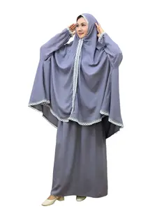 Muslim Lace Two-Piece Set, Loose Comfortable Modest Prayer Dress, Daily/eid Al-Adha/circumcision, Non-Sheer Fabric