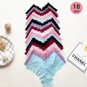 H  18-piece lace panty set, amazing value. Ideal for home & outings, oozing year-round sexiness with skin-friendly fabric. Perfect for beach trips, camping bashes, family meets. A wonderful surprise! Womenswearunderwear for women.thong.ladies' intimates