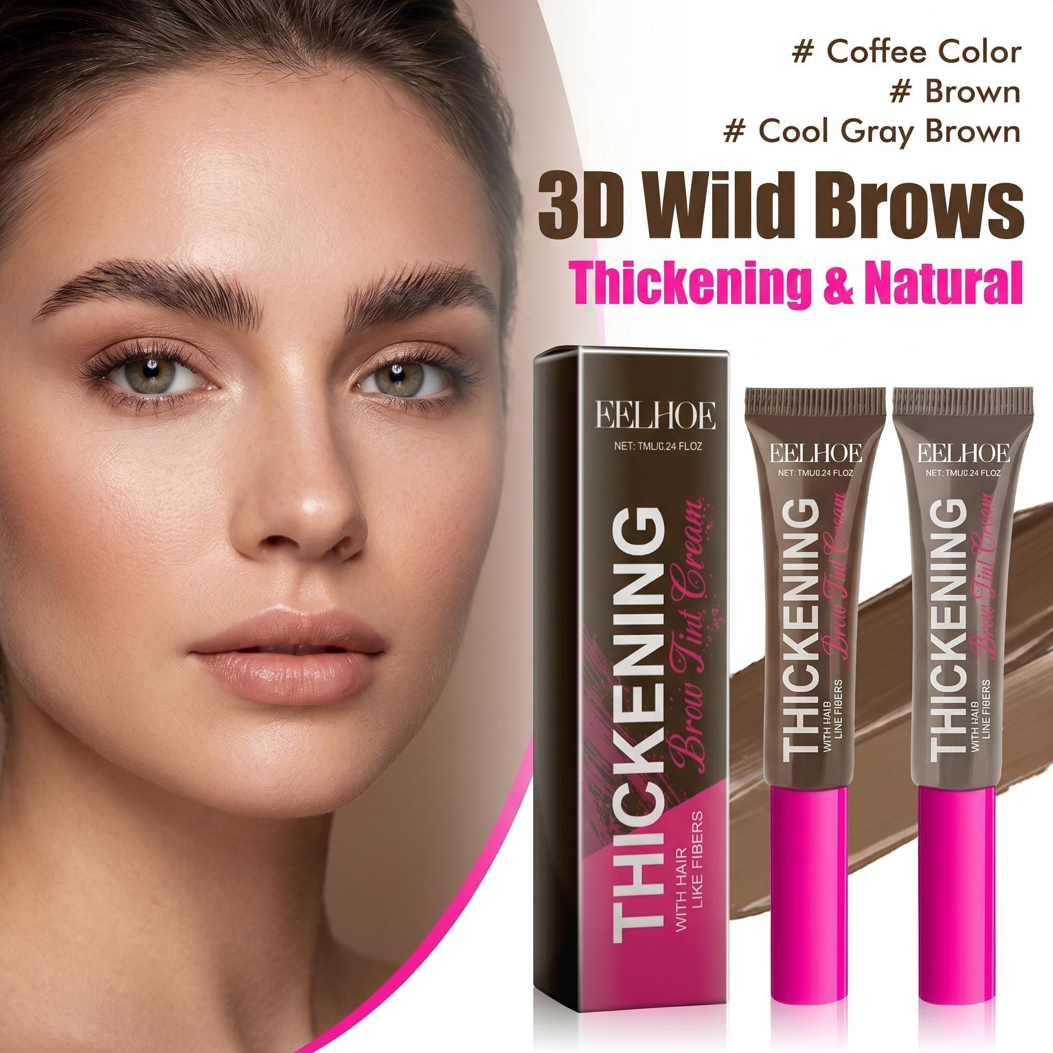 Fiber Brow Dye - Waterproof, Smudge-Proof Eyebrow Product Ideal for Natural Makeup, Targets Sparse Brows for Fluffy, Full Results, Eyebrow Products, Fluffy Brows