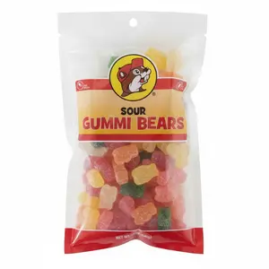 Buc-ee's Sour Gummi Bears Zesty Fruity Chewy Candy Classic with Tangy Lemon Cherry Orange Blue Raspberry & Green Apple Flavors Snack Sweet Bonbon