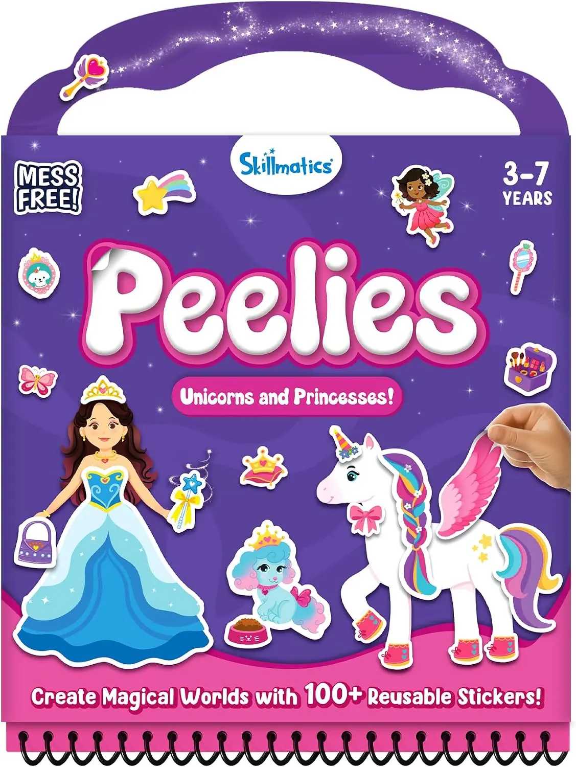 Skillmatics Peelies – Reusable Sticker Activity Book Mess-Free, 100+ Reusable Stickers, DIY Scrapbooking Kit for Toddlers & Preschoolers, Travel Toy, Gifts for Ages 3 to 7