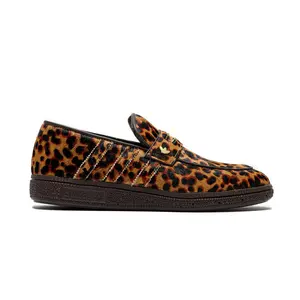 Adidas Handball Spezial Loafer Leopard Print Dark Brown KJ2526 Women's Fashion Sneaker New