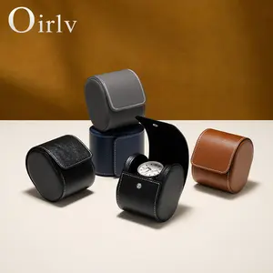 Oirlv Travel Watch Storage Bag Portable Watch Organizer Bag Men and Women Watch Packaging Bag Birthday Gift Black Brown White Gray Orange Blue Box