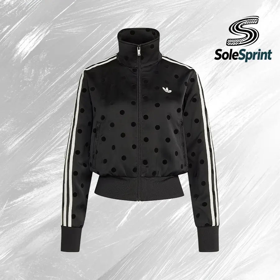 adidas Women's Lightweight Satin Polka Dots Long Sleeve TT Track Jacket - Female Wear, Shock-Absorbent Comfort, Breathable Everyday Fit, Gym Training-Street Casual - Back to School - KV1166